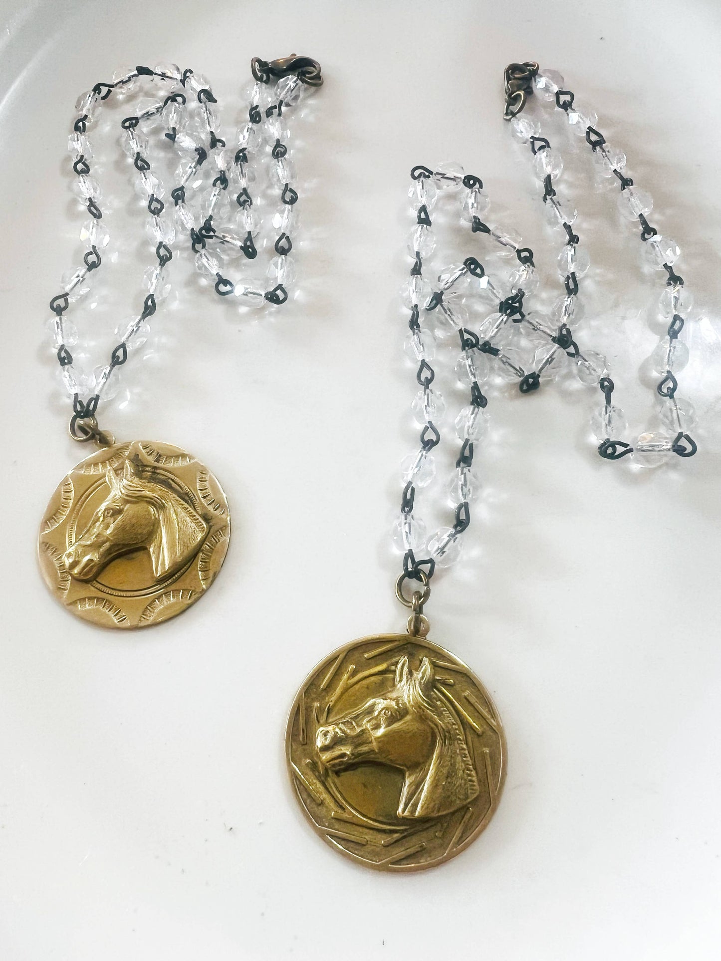 Horse Head Brass Necklace